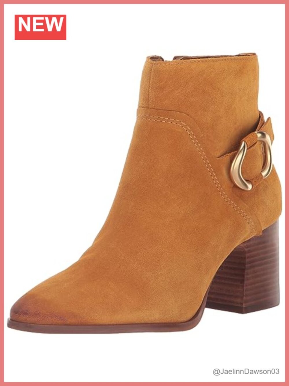 Women's Suede Pointed Toe Ankle Bootie Stacked Heel Zip Closure